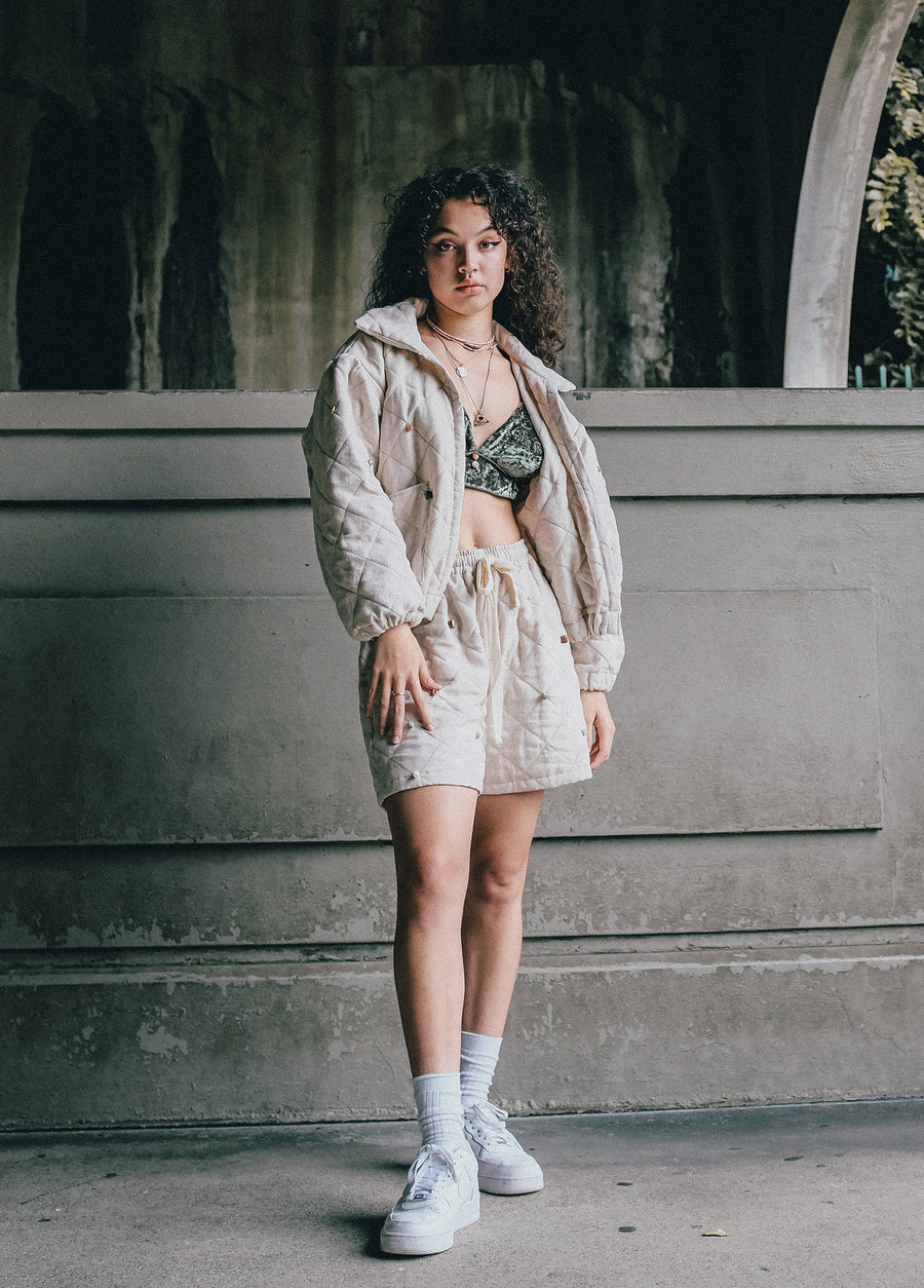 Pelageya Quilted Bomber