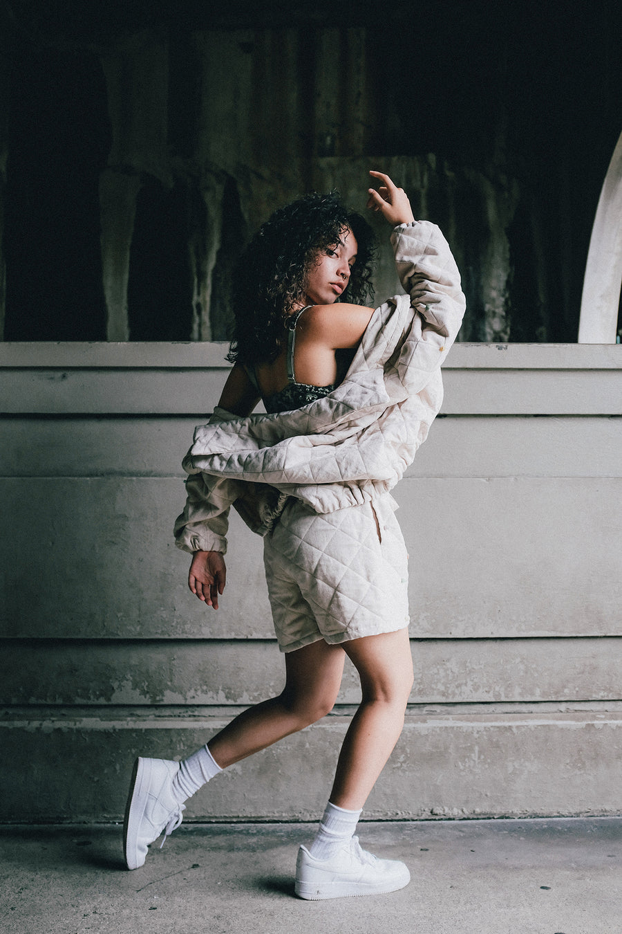 Pelageya Quilted Bomber
