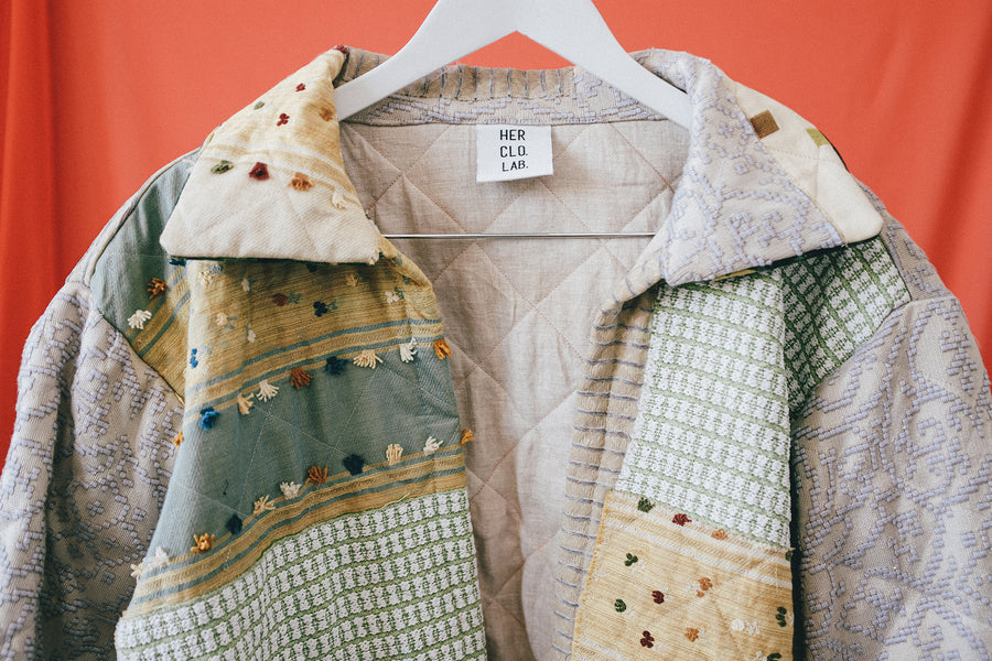 Pelageya Quilted Patchwork Bomber