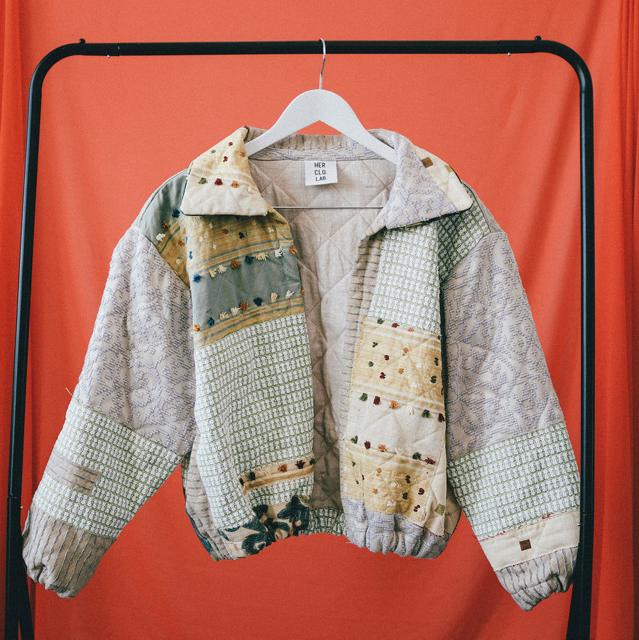 Pelageya Quilted Patchwork Bomber
