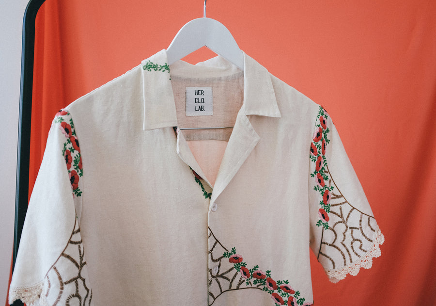 Yours Truly Embroidered Cotton Shirt