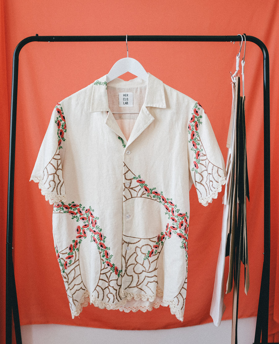 Yours Truly Embroidered Cotton Shirt