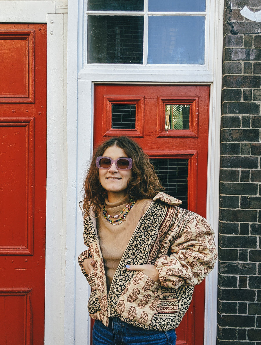 Pelageya Quilted Paisley Bomber